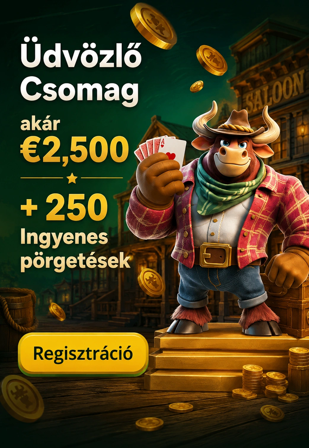 Cowboyspin Casino affiliate céloldal előnézete